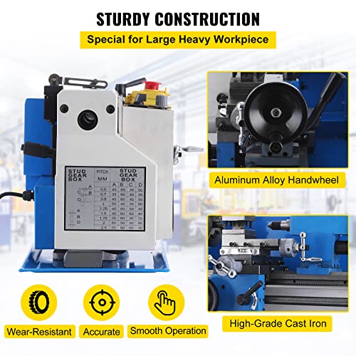 Metal Lathe 7 x 12 Inch, 2250 RPM 550W Variable Speed Bench Top Metal Lathe G81604