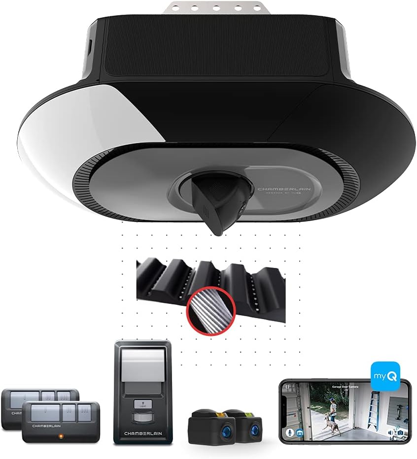 Smart Garage Door Opener with Built in HD Camera, Two Way Audio, Belt Drive, Wireless Keypad Q5839