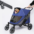 Navy Blue Pet Stroller with Access Ramp D821