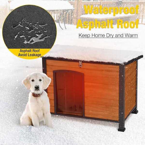 Insulated Outdoor Dog House with Liner Inside Y686301