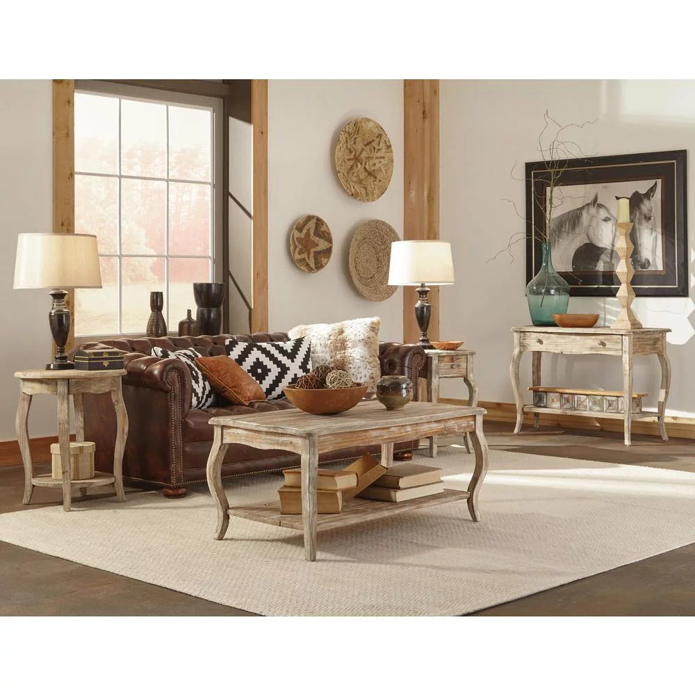 Rustic Reclaimed Media Console Table, Driftwood V574485