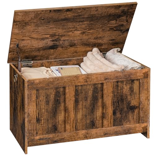 White and Walnut 39.3" Wooden Storage Bench T379