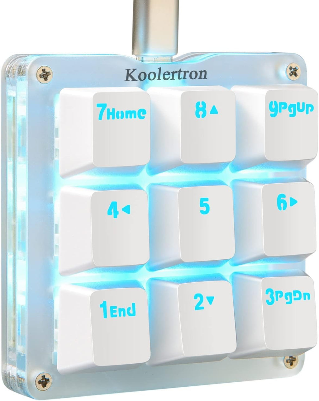 One Handed Mechanical Keyboard with RGB LED Backlit 9 Programmable Keys Blue Switches W708