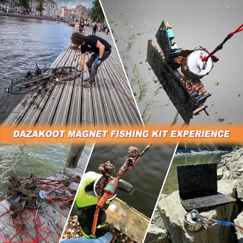 2600LBS Double Side Magnet Fishing Kit with Case, 100FT Rope, Non-Slip Glove, Threadlocker, Grappling Hook, Carrying Bag Q3000