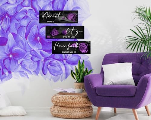 Purple Wood Wall Decor L6900