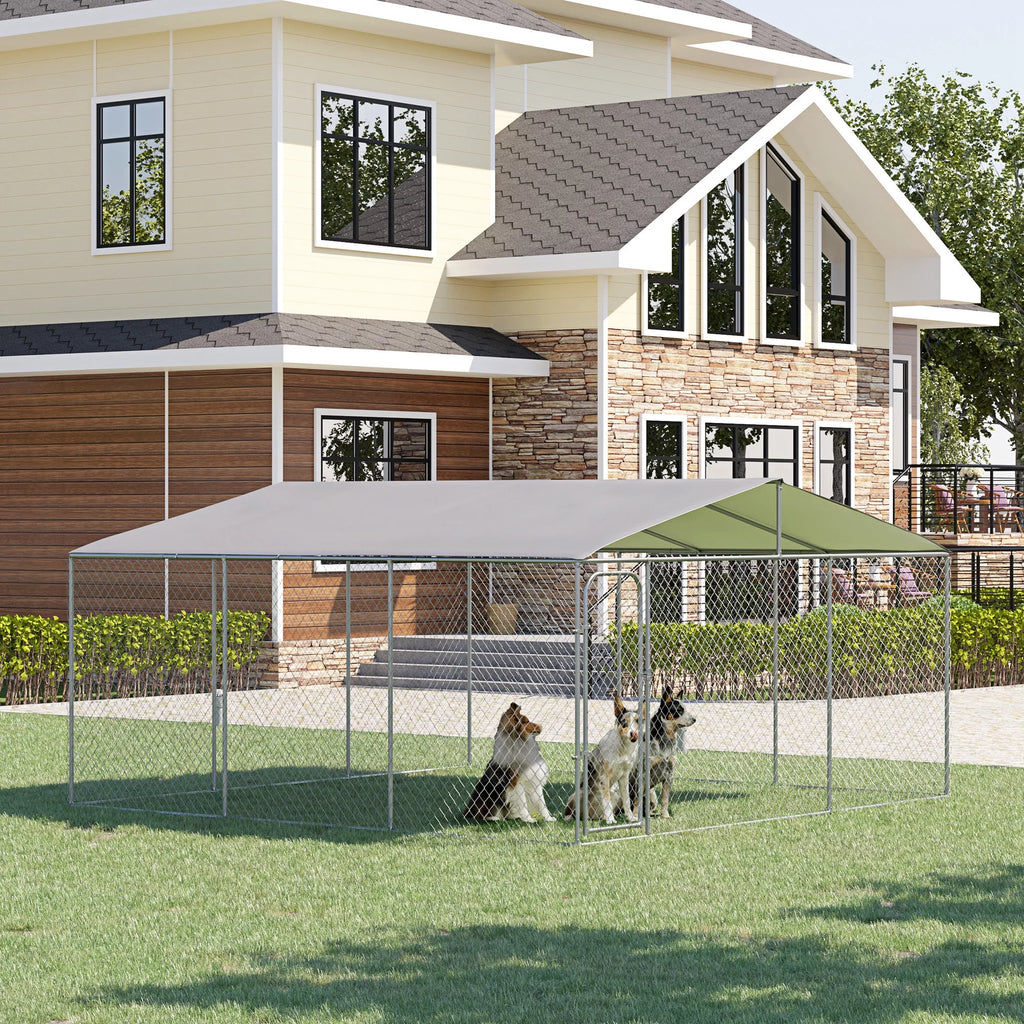 Heavy Duty Galvanized Steel Dog Kennel Playpen with Waterproof Cover V64808