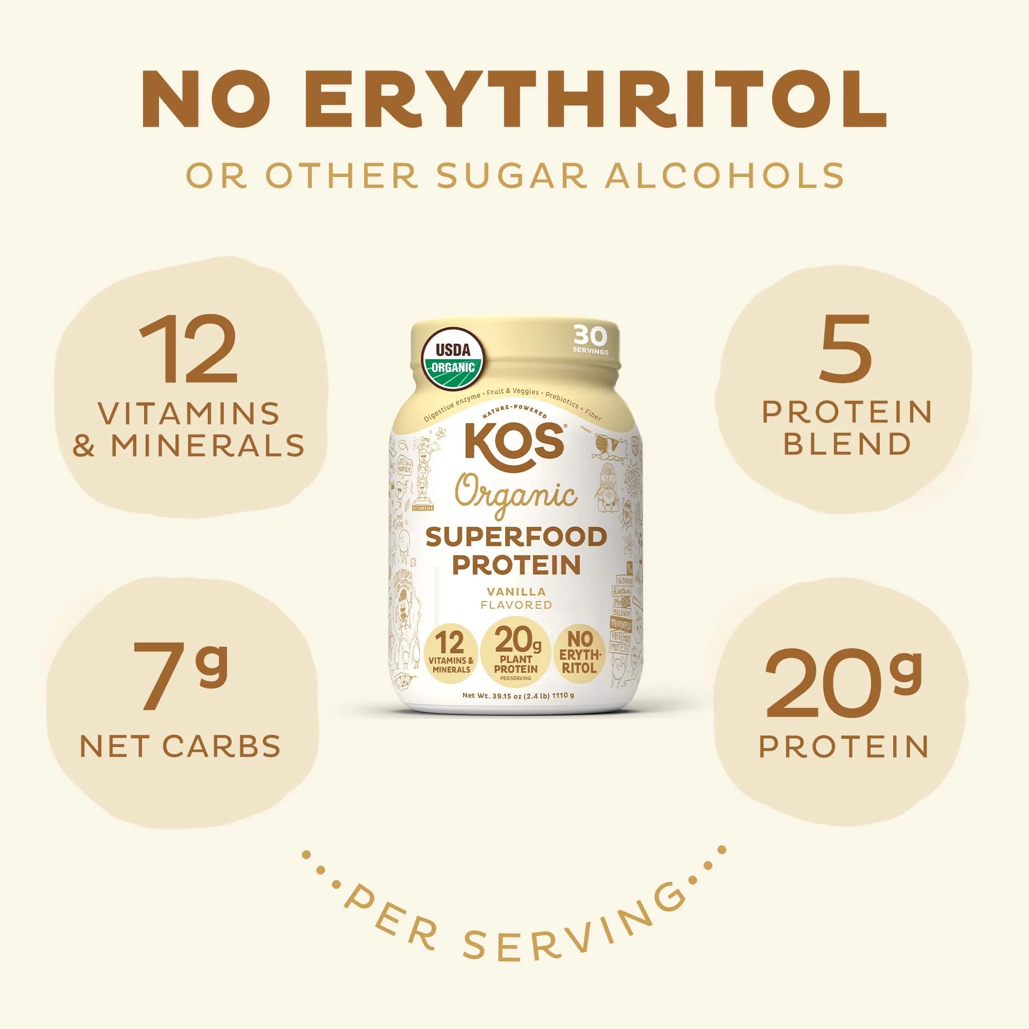 Vanilla Vegan Protein Powder, 30 Servings F28667
