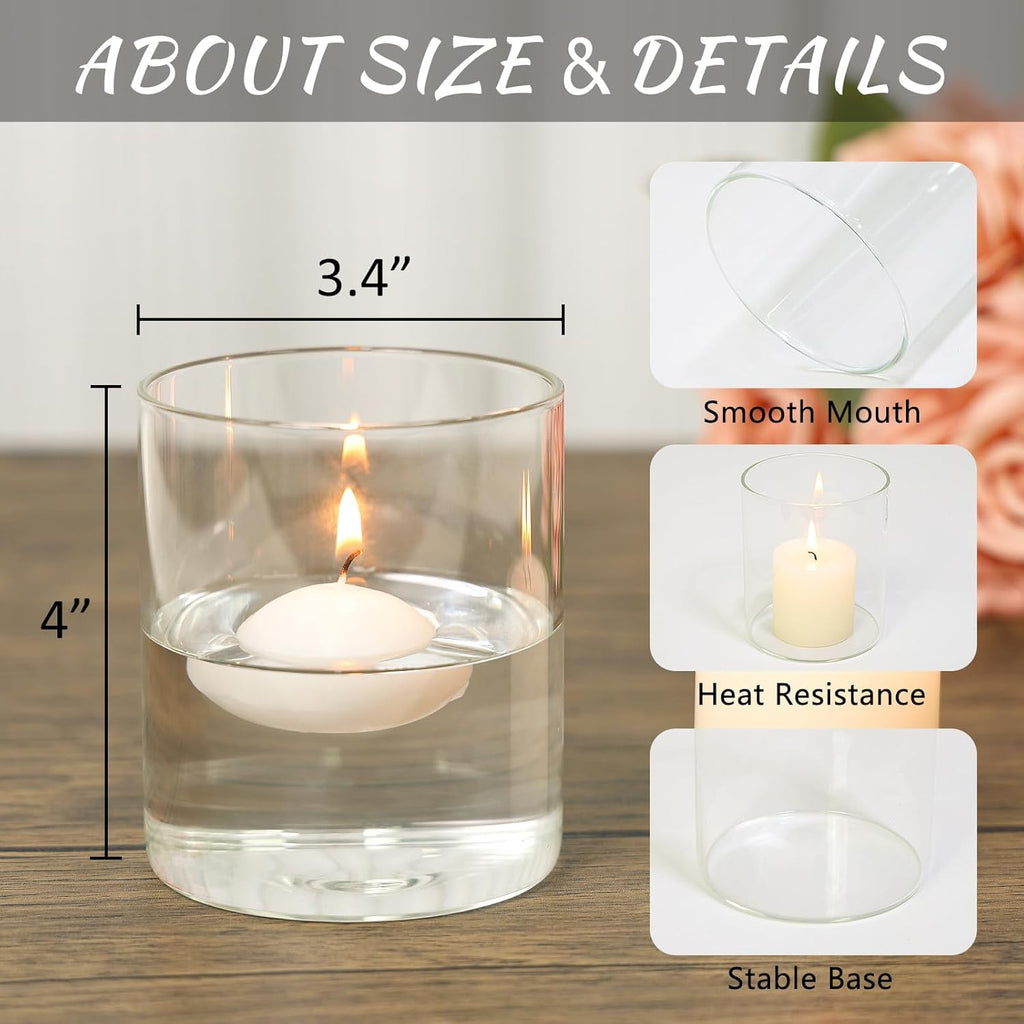 Glass Cylinder Vase Set of 6 Clear Glass Flower Vases Bulk P2141