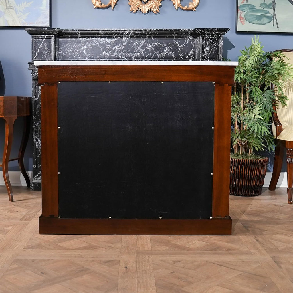 Mahogany Marble Top Console C126