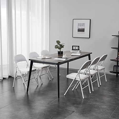 4 PCS Folding Metal Chairs with Padded Seats, Grey C501