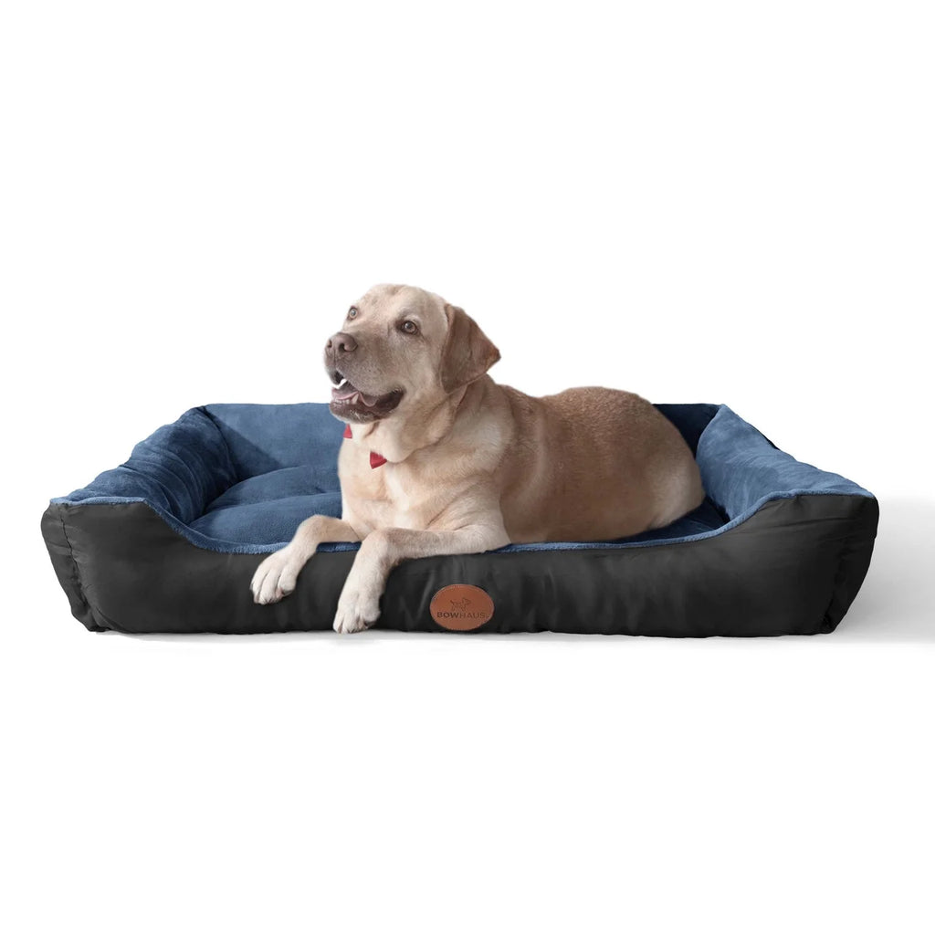 Blue Brown Gray Dog Bolster Couch Bed A4280