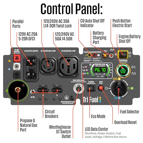 11000 Peak Watt Tri-Fuel Portable Inverter Generator H581572