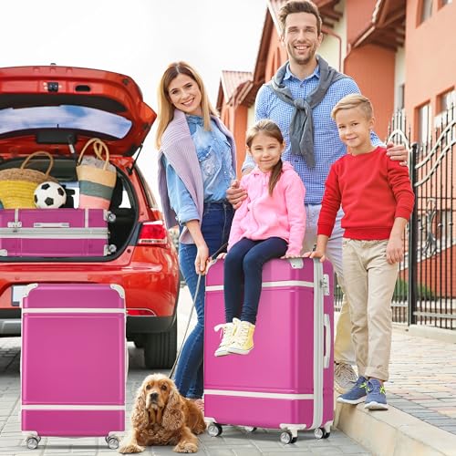 White 3 Piece Hard Shell Luggage Set with Spinner Wheels and TSA Lock B110