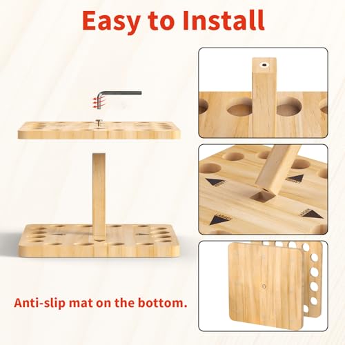 Natural Wooden Fishing Rod Storage Rack J770