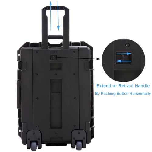 27 Inch Waterproof Hard Case with Wheels Customizable Foam W953