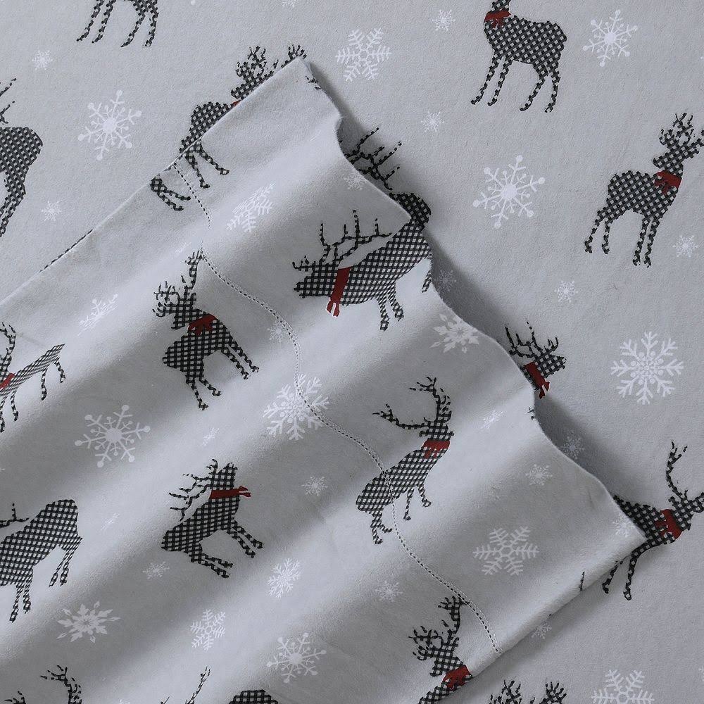 Heavyweight Cotton Flannel Printed Extra Deep Pocket Sheet Set - Twin XL D690579