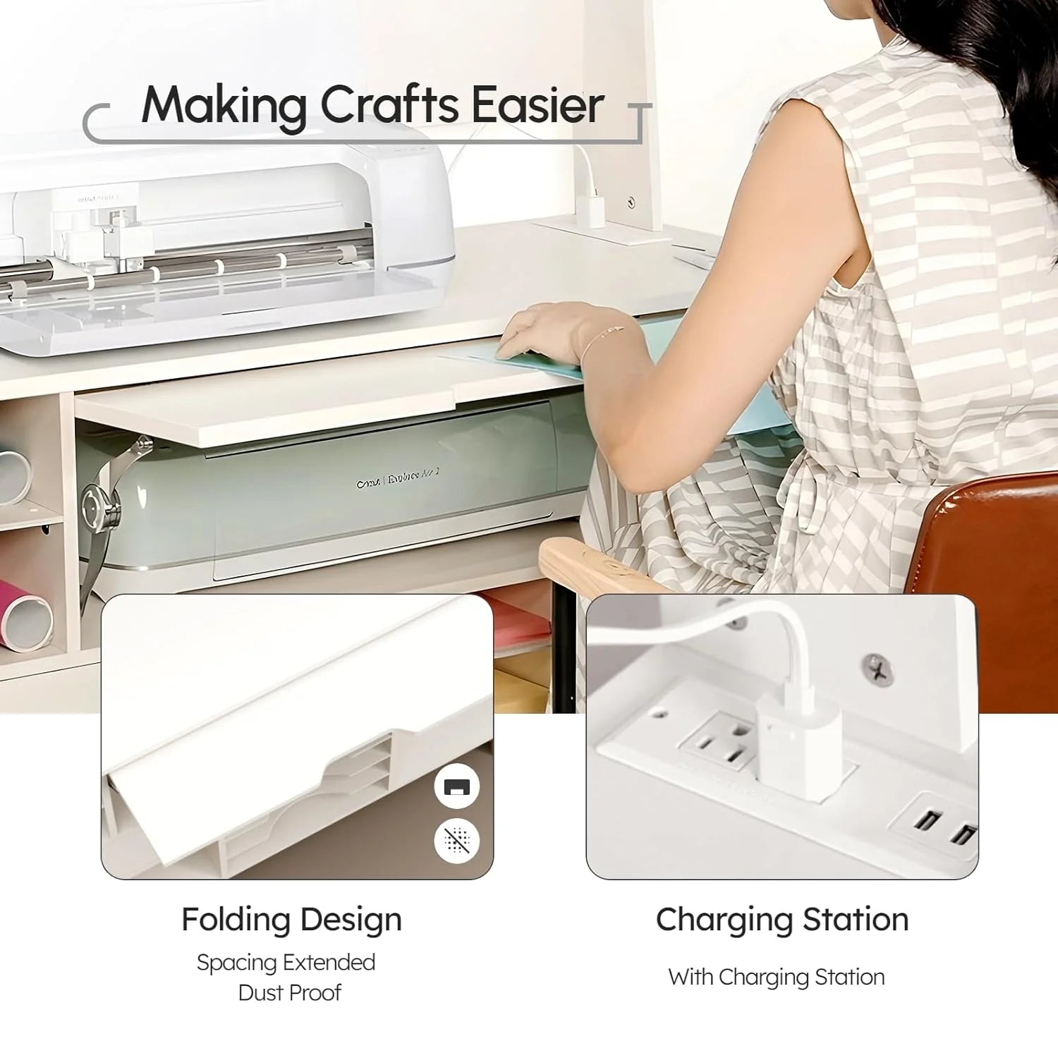 Craft Cabinet with Pegboard and Vinyl Roll Holders M4520