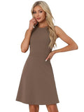 Women's Work Dress Round Neck Solid Color Sleeveless A-Line Office Dresses G124432