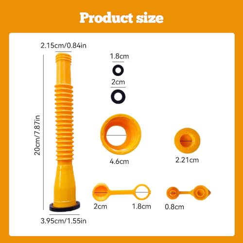 Universal Anti-Spill Gas Can Nozzle Replacement with Flexible Nozzle, 5 Set J95242