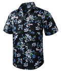 Men's Short Sleeve Floral Button Down Tropical Shirt I962
