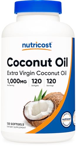 Coconut Oil Softgels 1000mg 120 Softgels Extra Virgin A29309