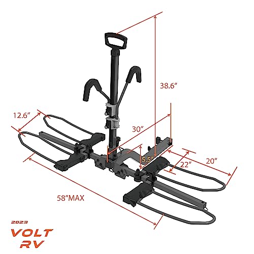 Hitch Mounted 4 Bike Rack Carrier for RV with 2" Class 3 Hitch Fits Up to 5" Fat Tire F127