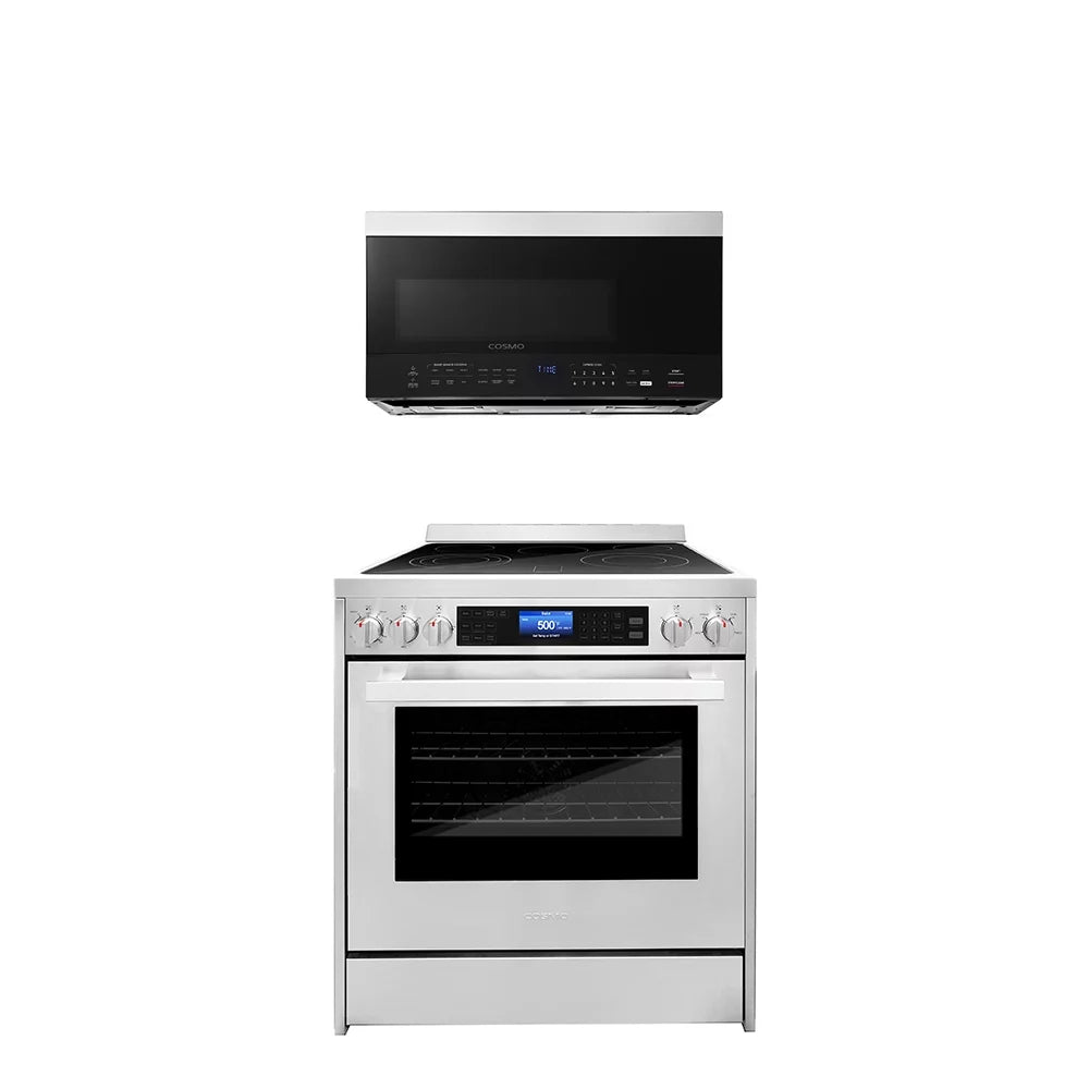 2 Piece Kitchen Appliance Package with 30" Over the Range Microwave & 30" Freestanding Electric Range S76530