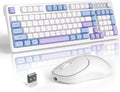 Wireless Gaming Keyboard and Mouse Combo RGB Backlit Rechargeable Mechanical Feel Keyboard 2.4GHz Quiet Blue White Purple Keyboard Mouse M564