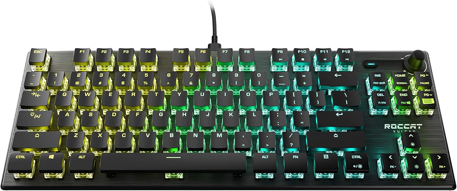 Black Tactile Optical Gaming Keyboard with Anodized Aluminum Top Plate T326781