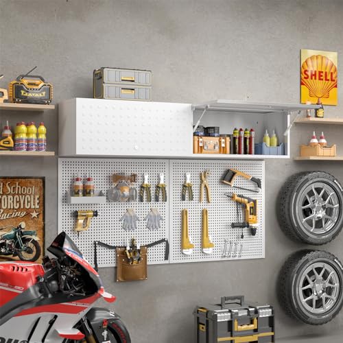 Metal Garage Storage Cabinet Wall Mount with Adjustable Shelf U429973