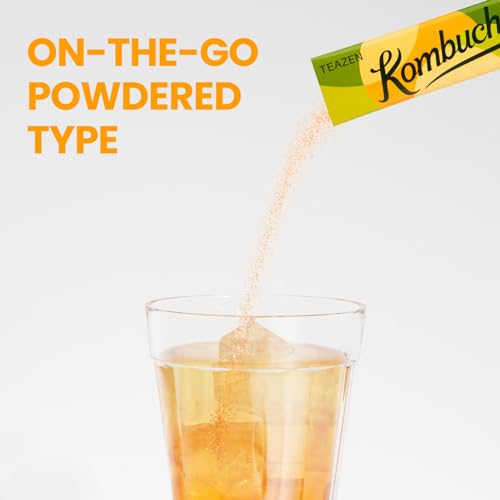 Zero Sugar Sparkling Kombucha Tea Powdered Mix Beverage, 10 Sticks, 1.76oz (Berry) T493212