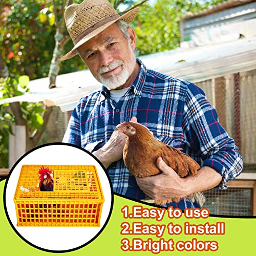 Plastic Poultry Carrier Crate for 13 Adult Chickens, 29.5 x 21.7 x 13 Inch F703656