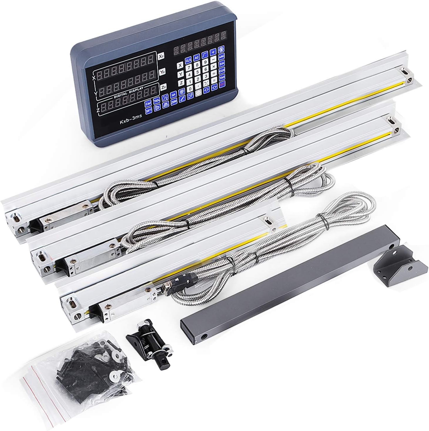 3 Axis Digital Readout DRO Display 250mm+450mm+500mm Travel Length Linear Scale for Mill G529