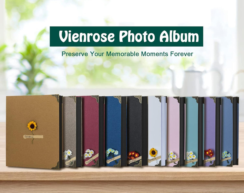 60 Pages Hardcover 8.5x11 Inches 3 Rings Removable Black Paper Scrapbook Photo Album Kit F333