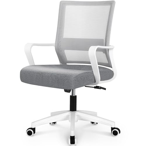 Black Mesh Office Desk Chair with Wheels L455