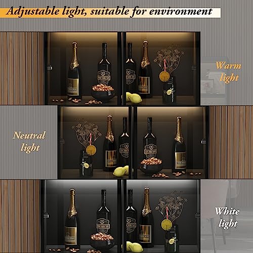 Black Glass Door Cabinet with 4 Shelves and 2 Drawers J87970