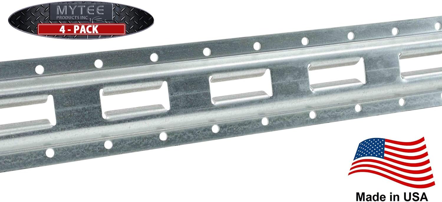 4 Pack 5' Vertical Galvanized Steel Bolt-On Tie-Down Rail Q37928