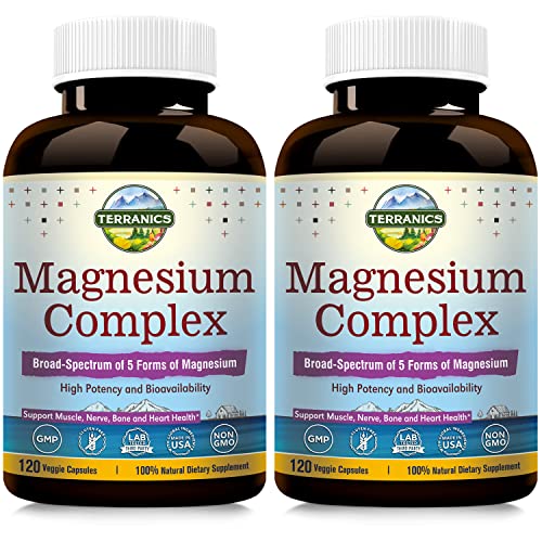 5-in-1 Magnesium Complex Supplement 500mg 240 Vegan Capsules Y833500
