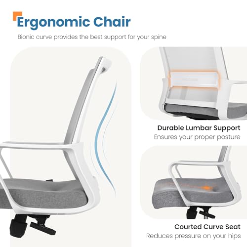 Black Mesh Office Desk Chair with Wheels L455