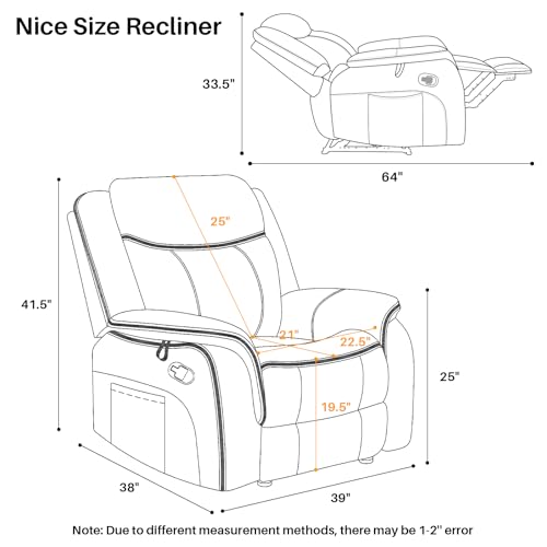 Faux Leather Manual Reclining Lounge Chair, Nut Brown G6878