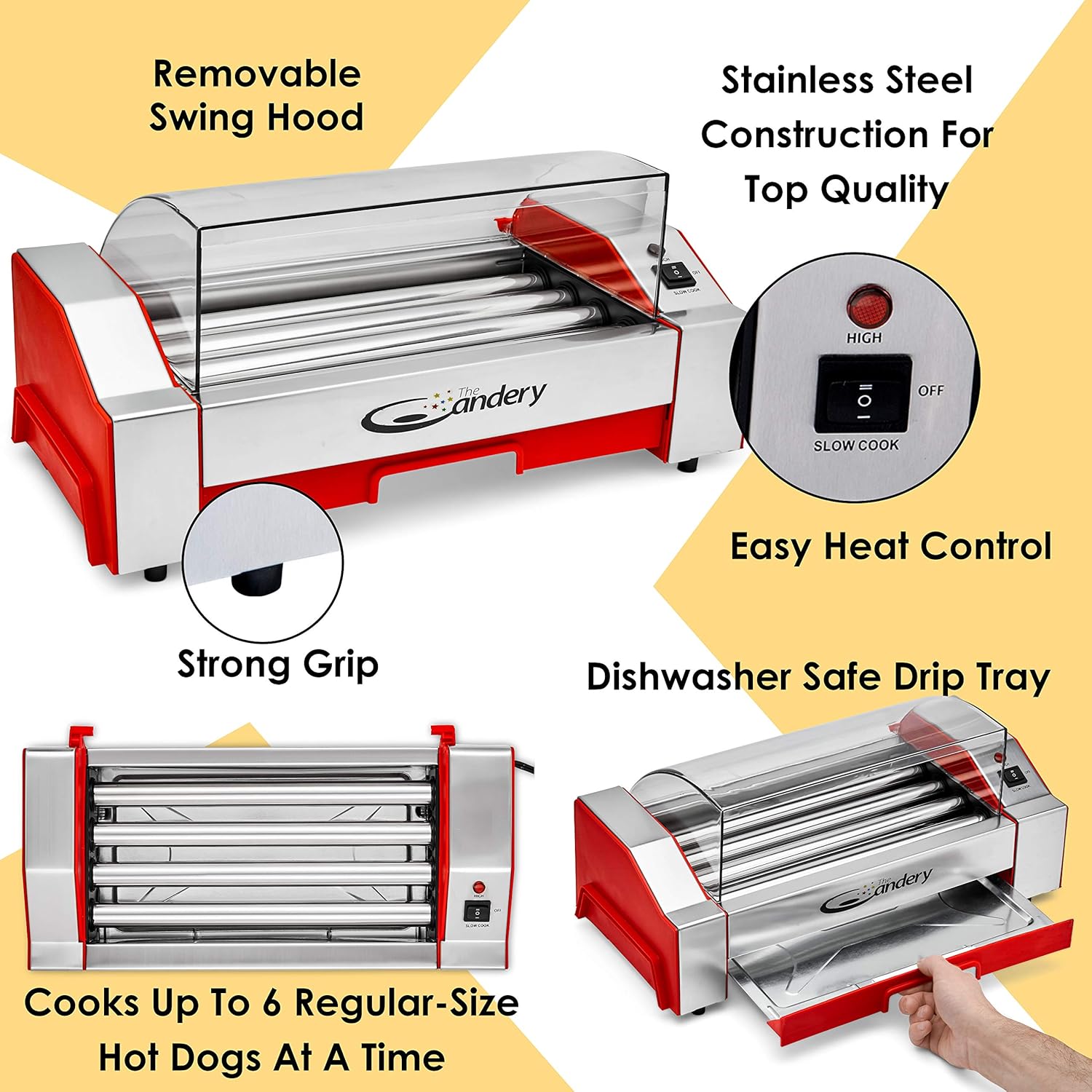 6 Hot Dog Capacity Hot Dog Roller B67284