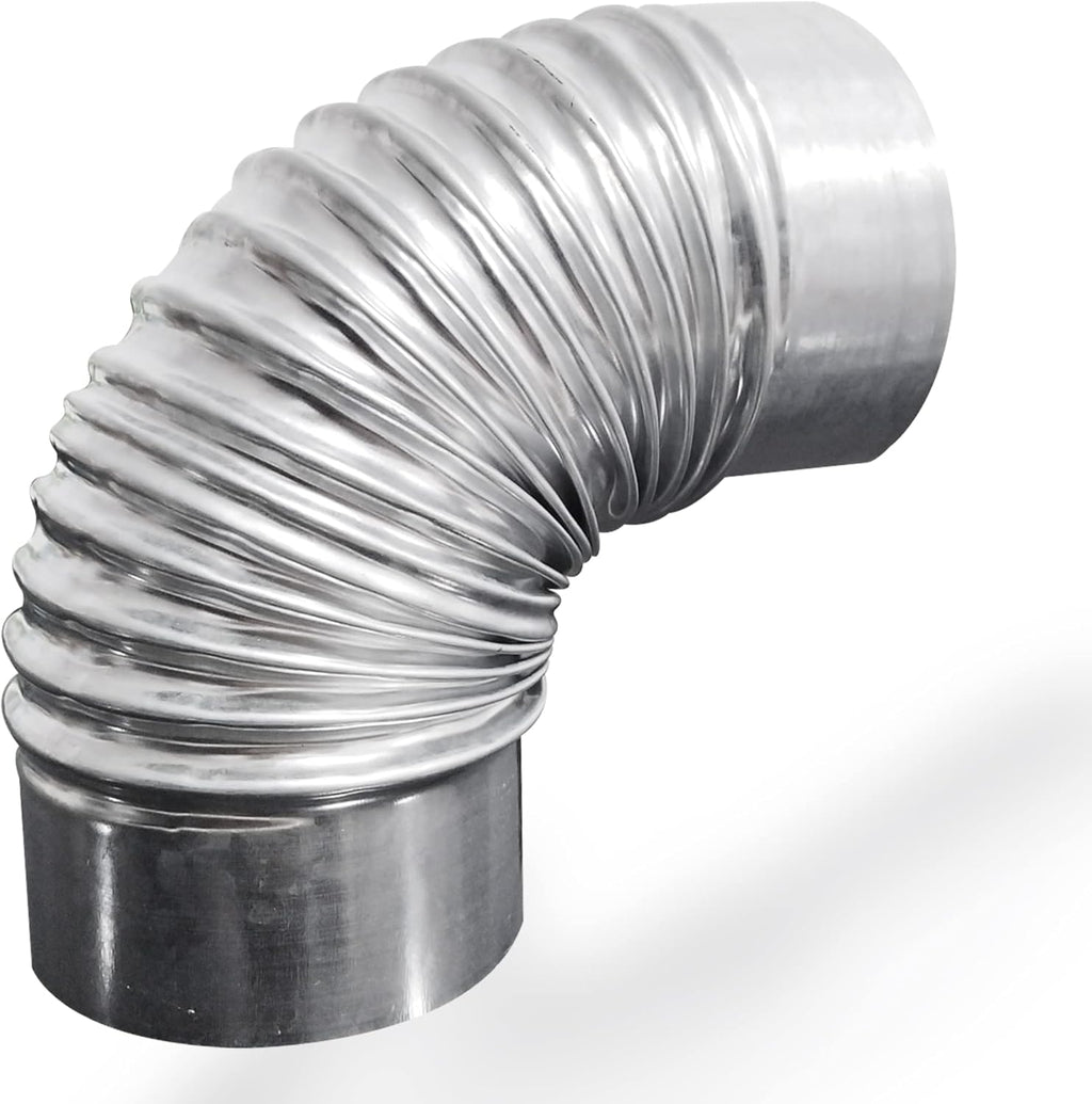 90 Degree Metal Elbow Connector, 4", Silver Y59365