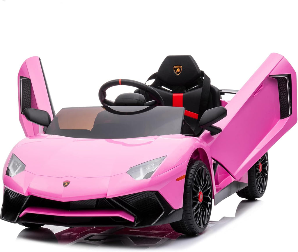 12V Licensed Lamborghini Aventador Battery Powered Sports Car Toy - Black Y842337