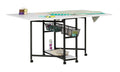 Charcoal White Mobile Fabric Cutting Table with Storage 30" H P7816