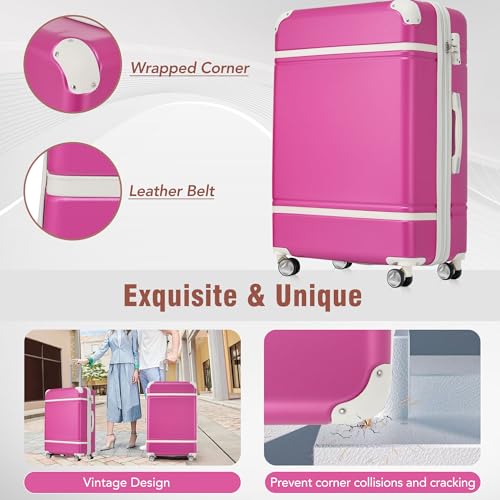 White 3 Piece Hard Shell Luggage Set with Spinner Wheels and TSA Lock B110