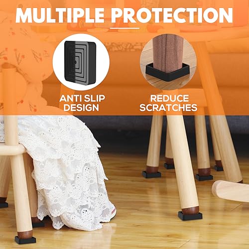 8 Pcs Non Slip Rubber Furniture Coasters Black Z87488