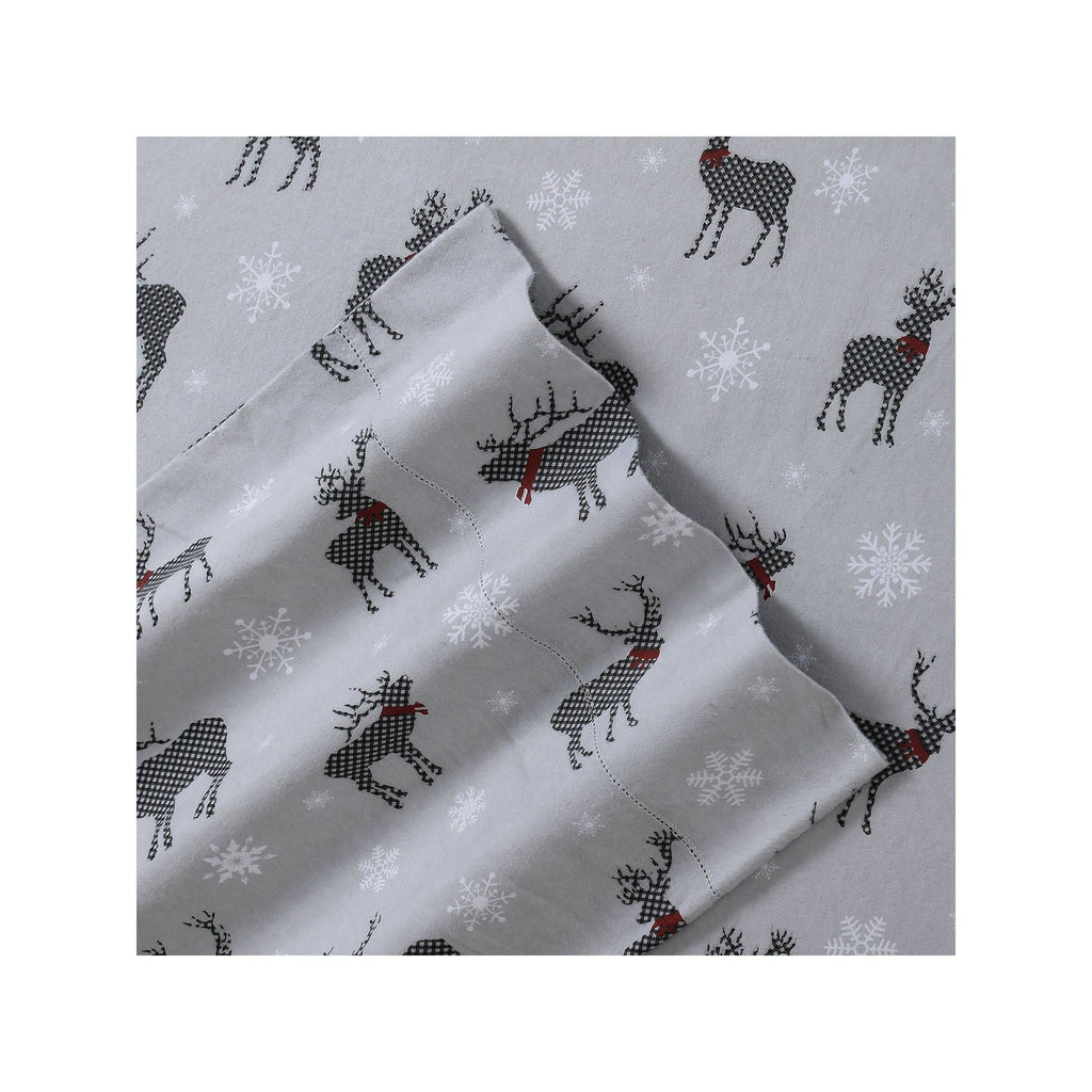 Heavyweight Cotton Flannel Printed Extra Deep Pocket Sheet Set - Twin XL D690579