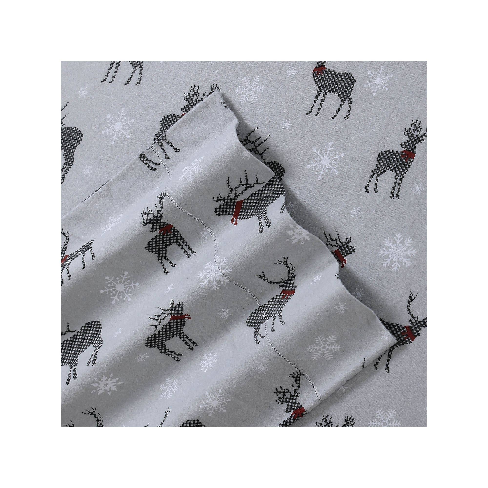Heavyweight Cotton Flannel Printed Extra Deep Pocket Sheet Set - Twin XL D690579