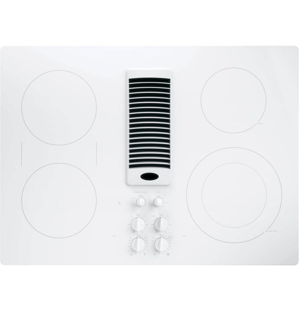 White 30 inch Downdraft Electric Cooktop D817