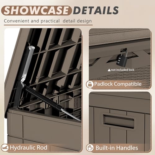 120 Gallon Resin Outdoor Storage Box Black D609